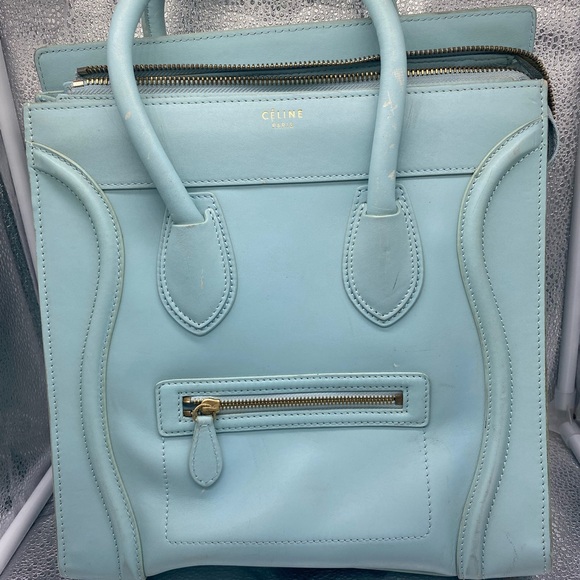 Celine Blue Luggage Tote Bag with Iconic Design - Picture 1 of 16